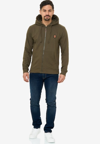 INDICODE JEANS Zip-Up Hoodie 'Braidwood' in Green