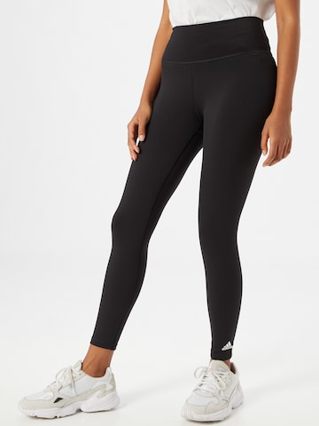 Skinny Pantaloni sport de la ADIDAS SPORTSWEAR pe negru: față