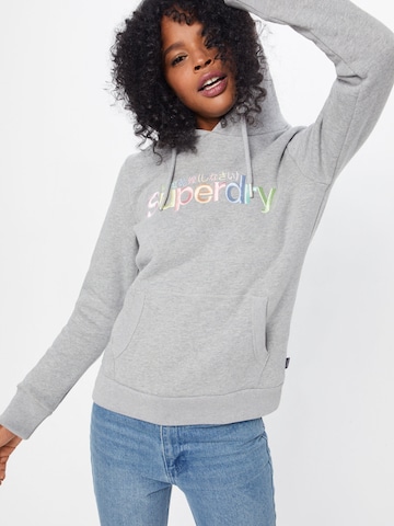 Superdry Sweatshirt 'Rainbow' in Grijs: voorkant