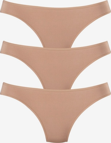 LASCANA Thong in Beige: front