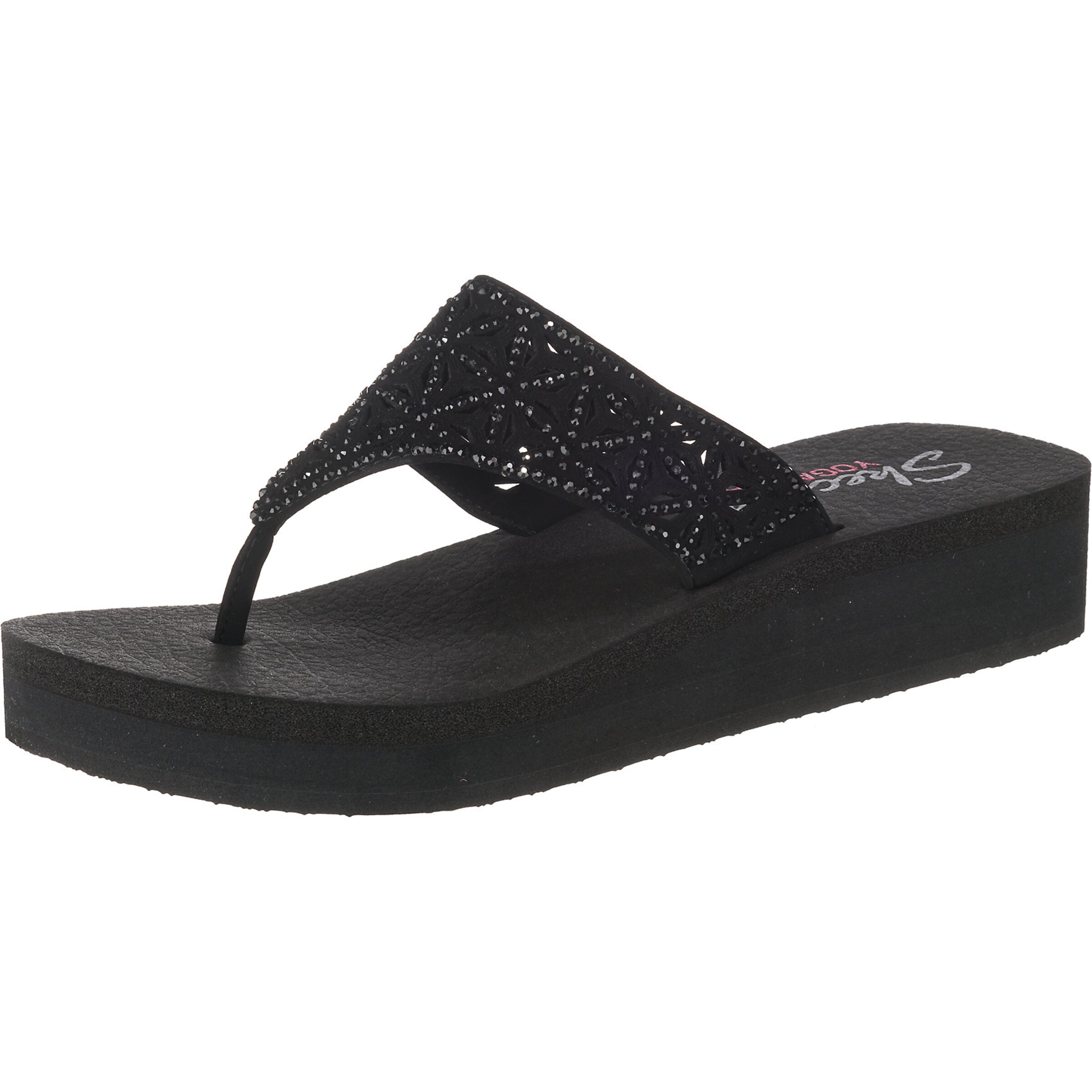 SKECHERS - Teenslipper 'Vinyasa - Glass Star' in de kleur Zwart