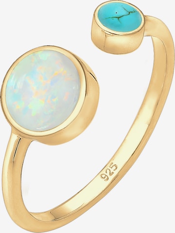 ELLI Ring 'Opal' in Goud: voorkant