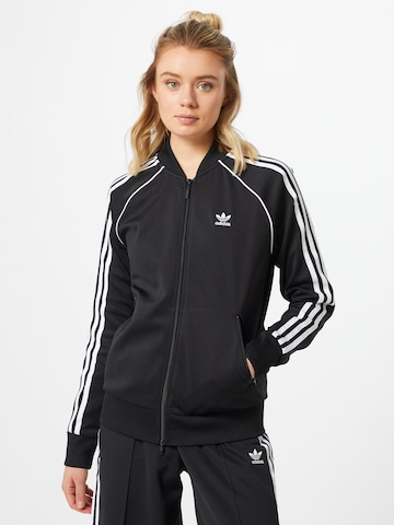 ADIDAS ORIGINALS Zip-Up Hoodie 'Primeblue Sst' in Black: front