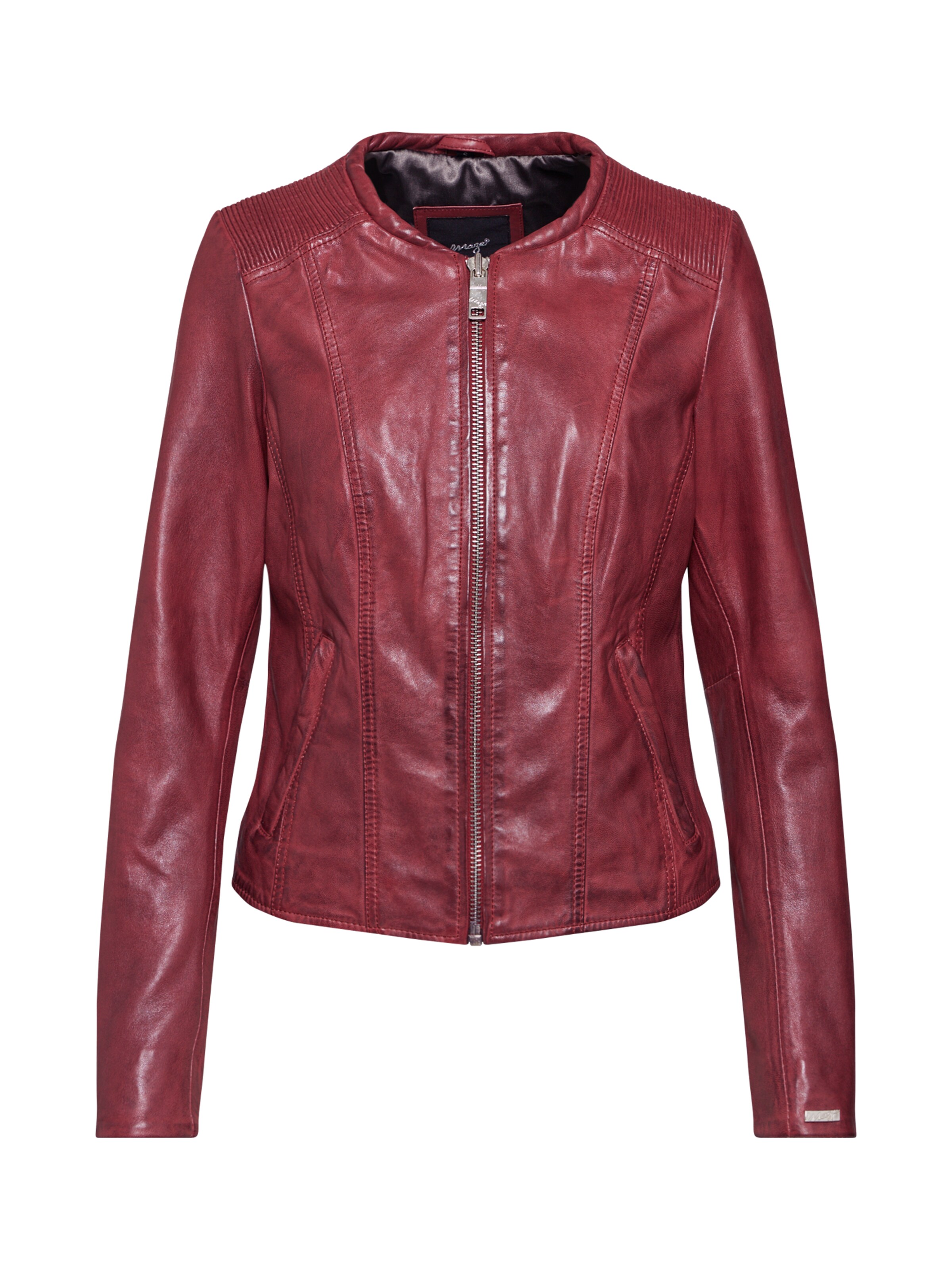 Maze Lederjacke 'MW19-1-SMARAGD' in Rot: Vorderseite