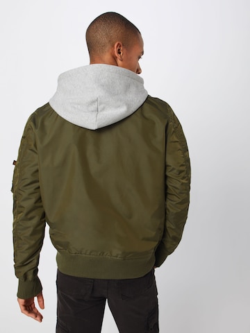 Veste mi-saison ALPHA INDUSTRIES en vert : derrière