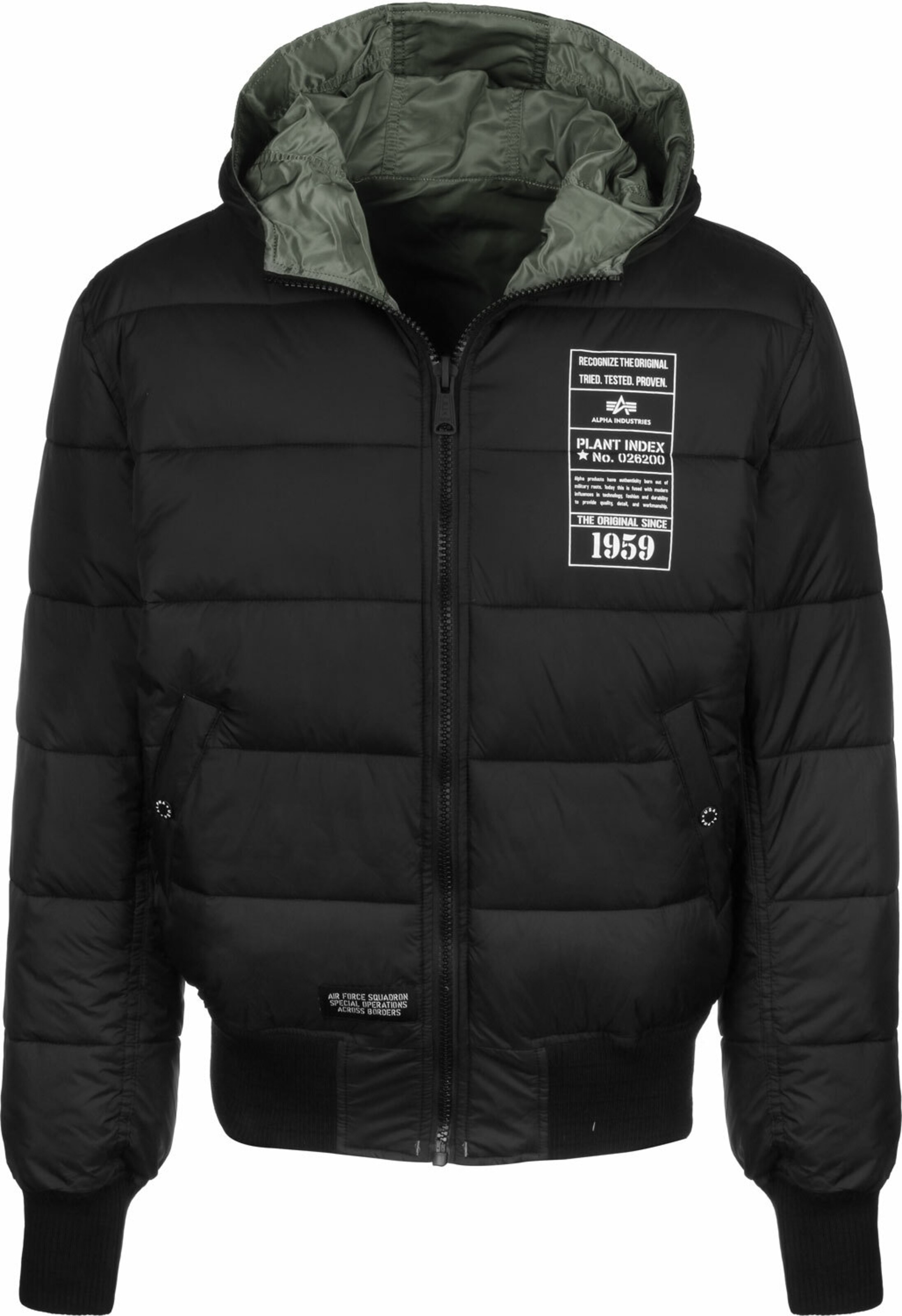 ALPHA INDUSTRIES Jacke in Schwarz: Vorderseite