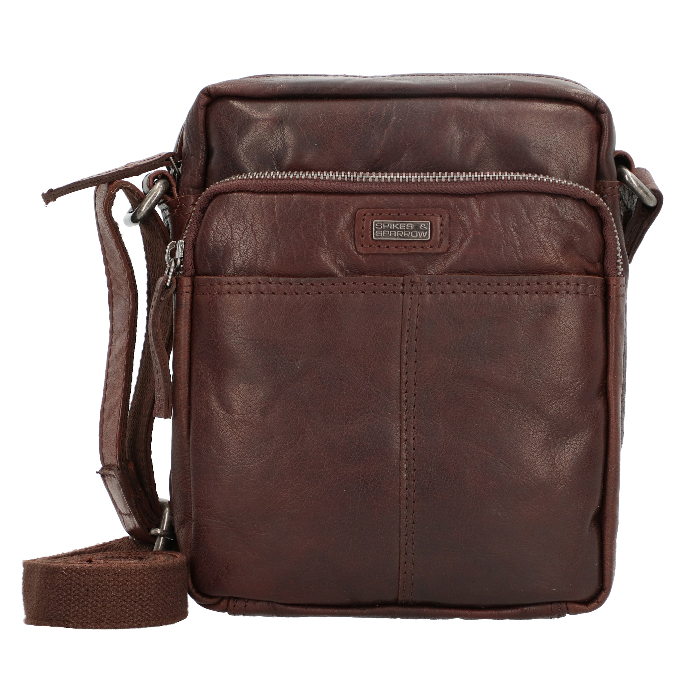Borsa a tracolla di Spikes & Sparrow in marrone: frontale