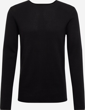 Pull-over QS en noir : devant