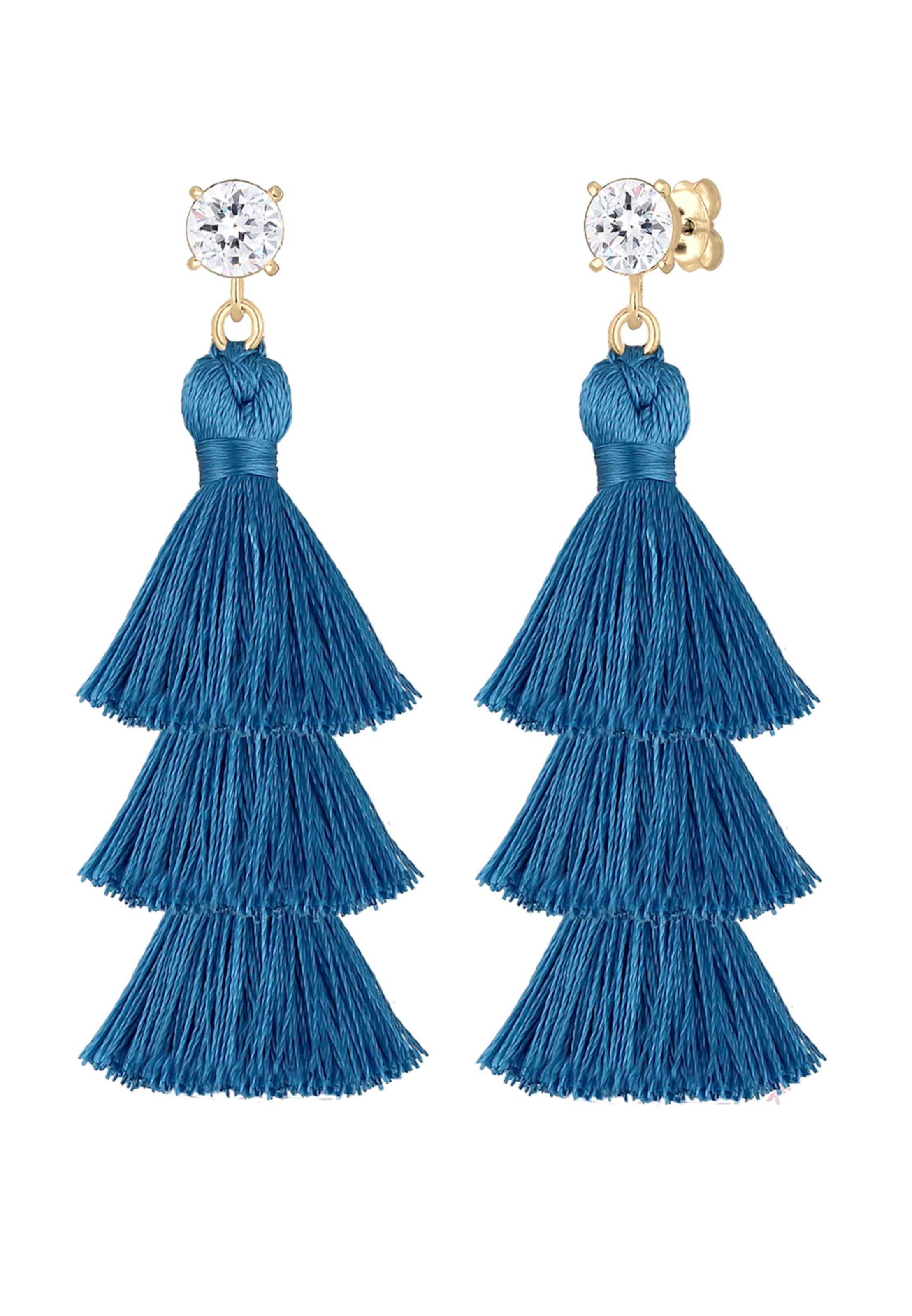 Boucles d'oreilles 'Tassel' ELLI en bleu : devant