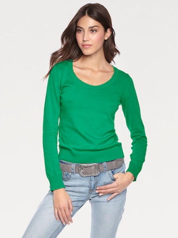 Pull-over heine en vert : devant