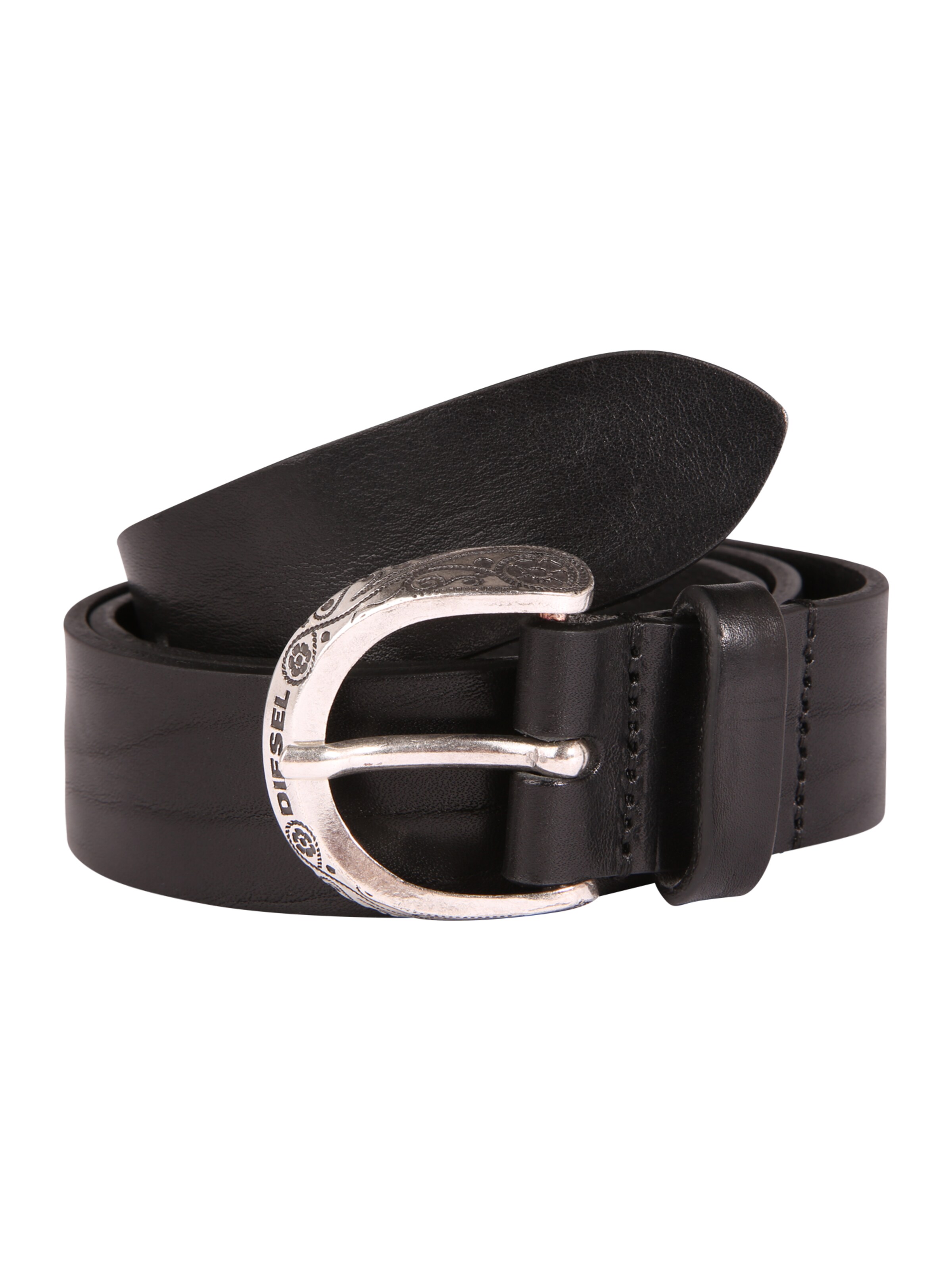 DIESEL - Riem 'B-SIDE - belt' in de kleur Zwart