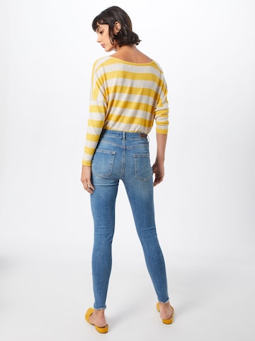 PIECES Skinny Jeans 'PCDELLY MW SKN CRP JNS NOOS' in Blauw: terug