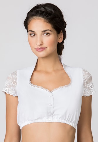 Blouse folklorique STOCKERPOINT en blanc : devant