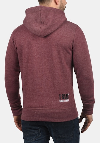 !Solid Zip-Up Hoodie 'Benn High-Neck' in Red