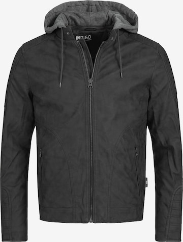 INDICODE JEANS Between-Season Jacket in Black: front