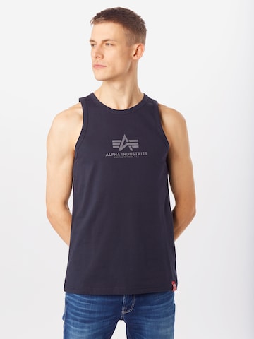 Coupe regular T-Shirt ALPHA INDUSTRIES en bleu : devant