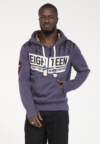 Sweat-shirt PLUS EIGHTEEN en violet : devant