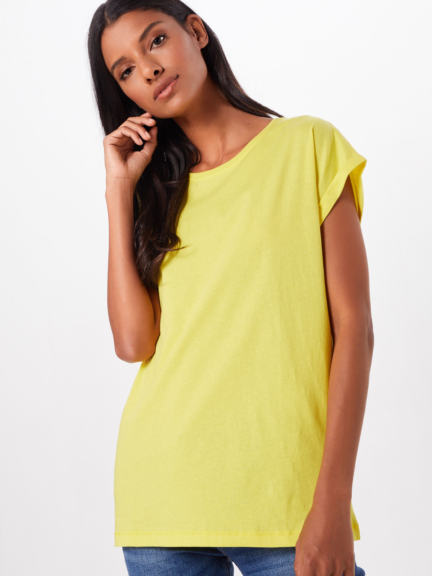 Plus size Odzież Urban Classics Koszulka w kolorze Żółtym 