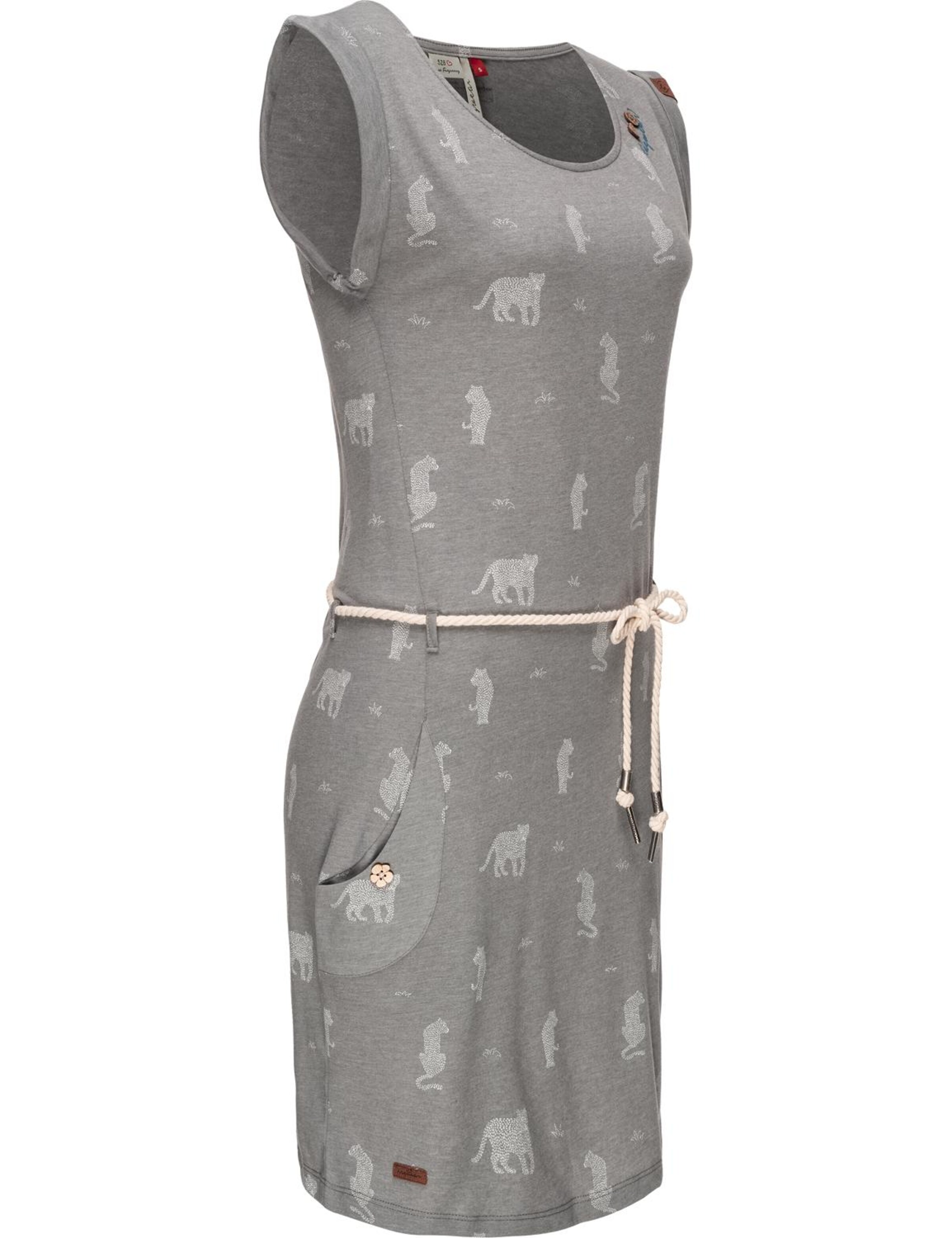 Frauen Kleider Ragwear Jerseykleid ' Tag Tiger ' in Grau - JT64010
