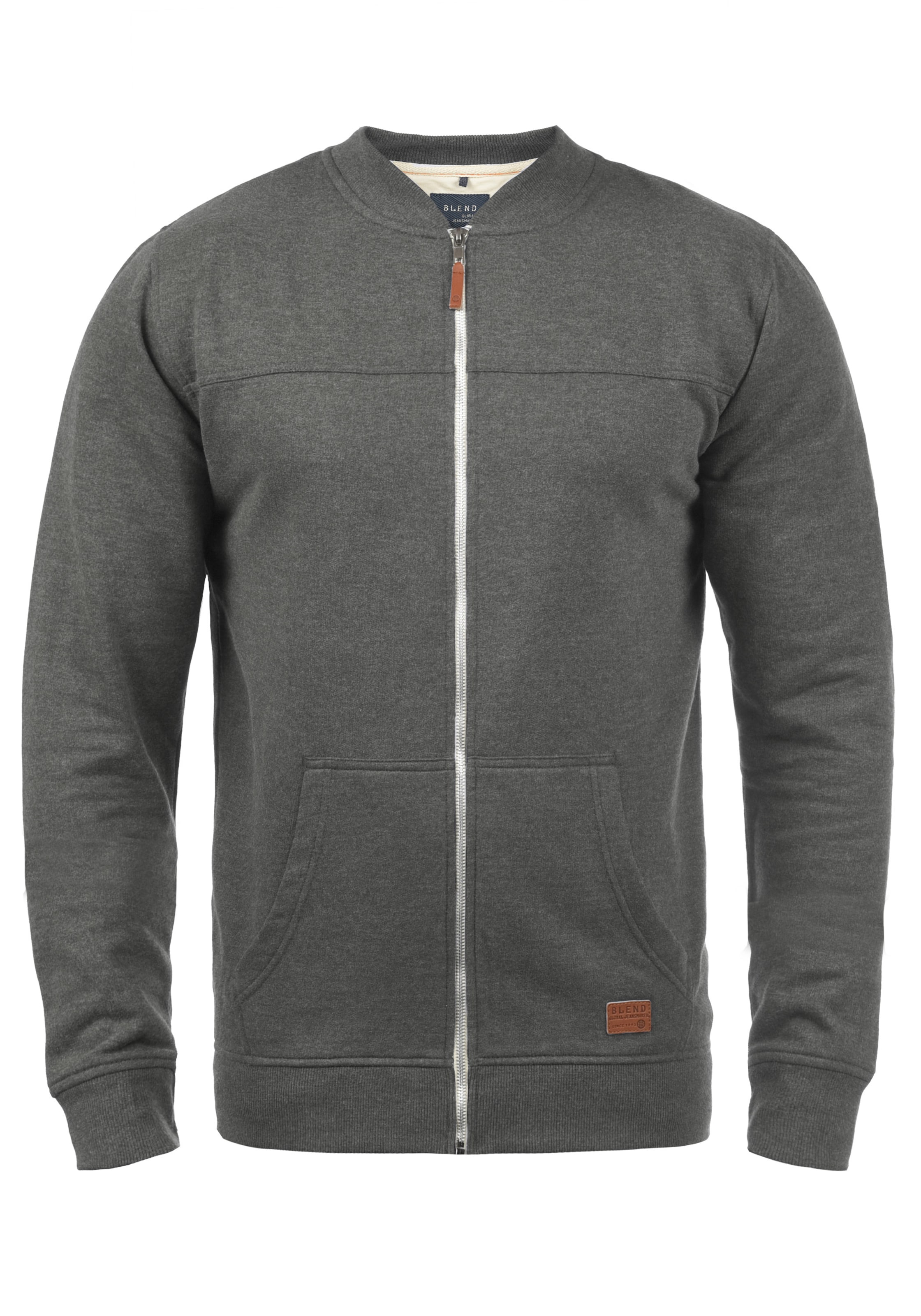 BLEND - Sudadera con cremallera 'Arco' en gris: frente