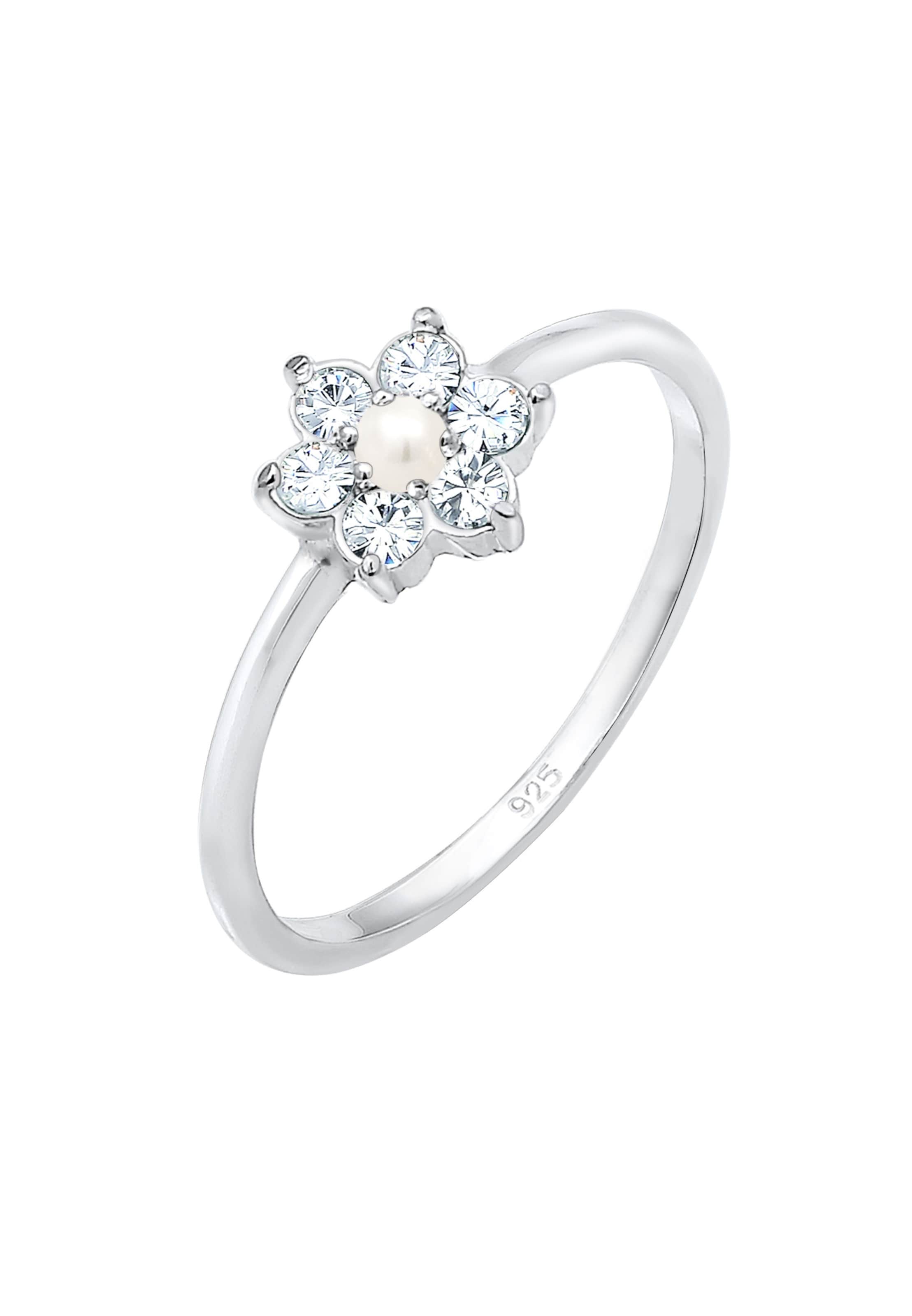ELLI PREMIUM Ring 'Blume' in Zilver: voorkant