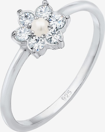 ELLI PREMIUM Ring 'Blume' in Zilver: voorkant