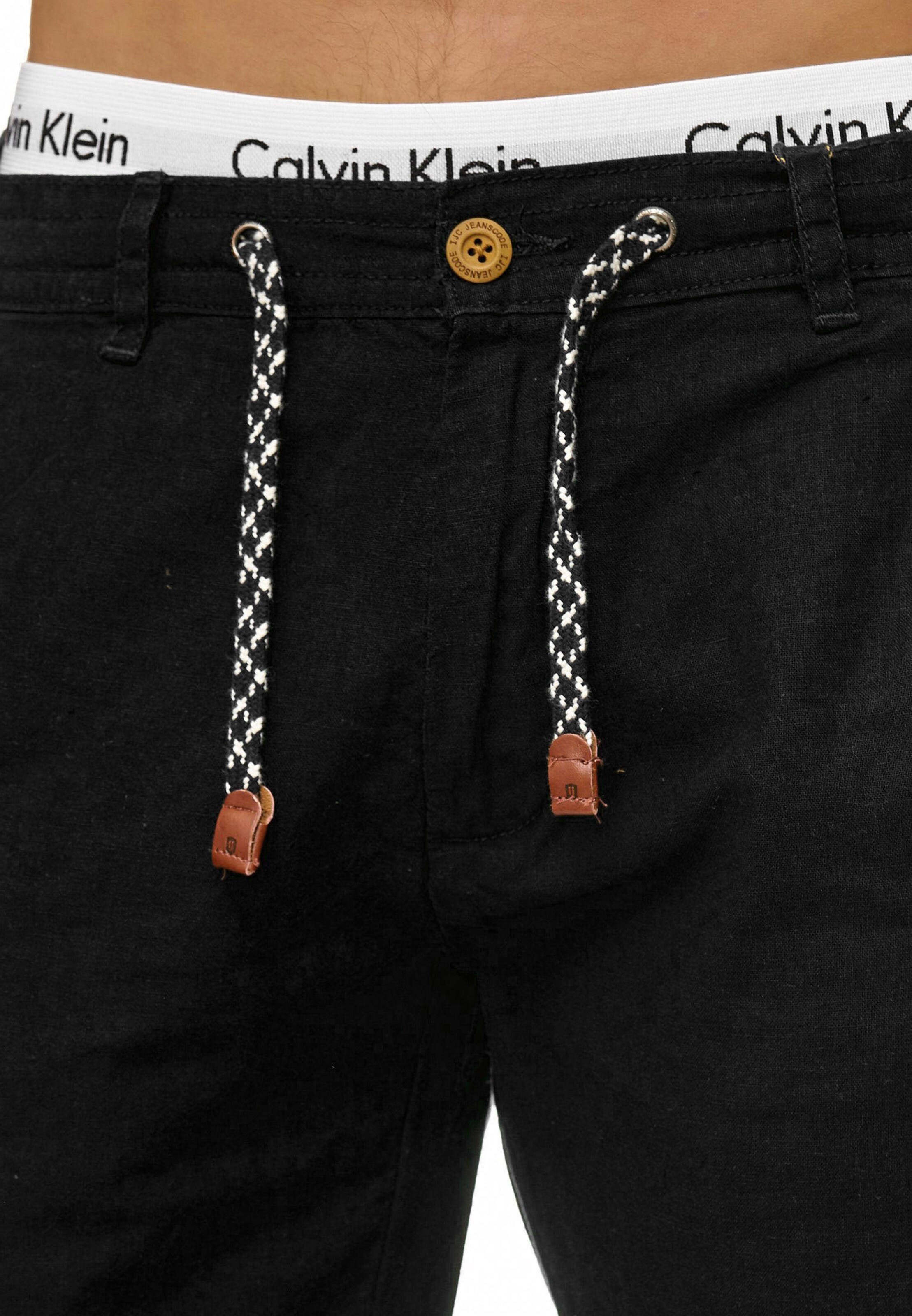 INDICODE JEANS Regular Chino 'Veneto' in Zwart