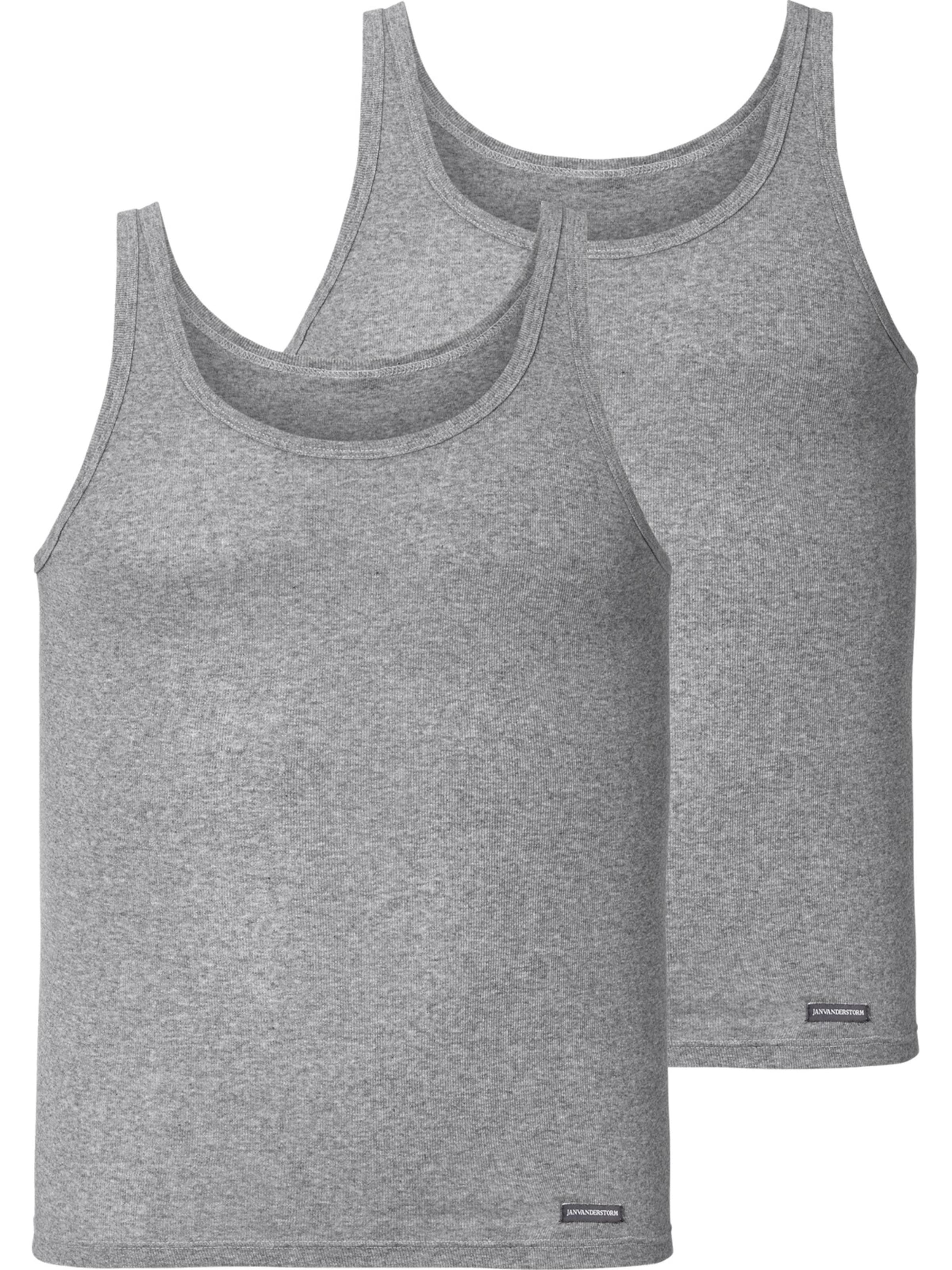 Jan Vanderstorm 2er Pack Unterhemd ' Soini ' in Grau: Vorderseite