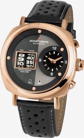 Jacques Lemans Analog Watch 'Lugano' in Black: front