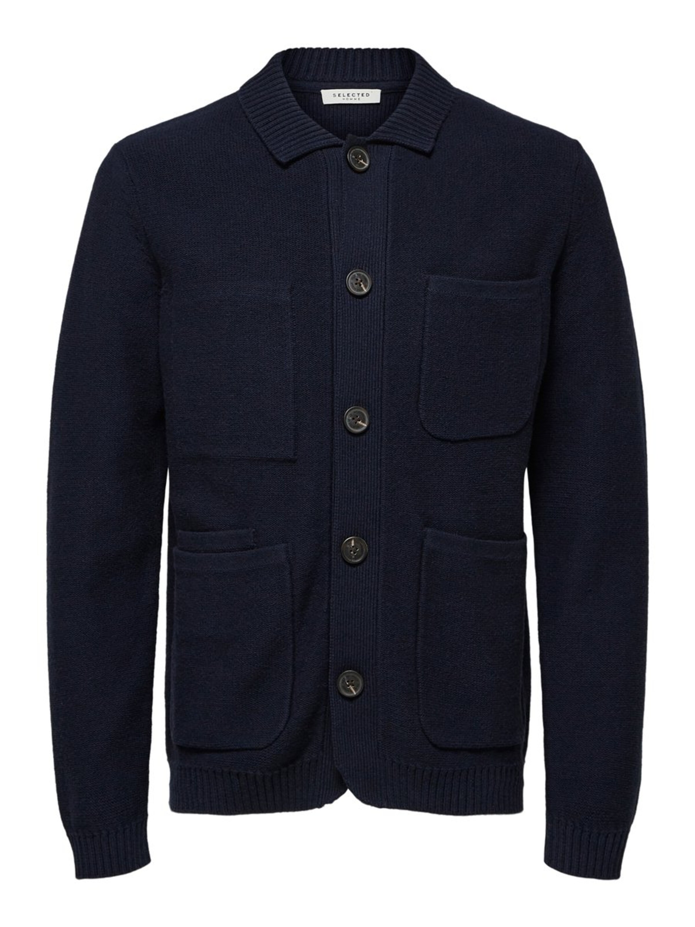 SELECTED HOMME - Gebreid vest in de kleur Nachtblauw