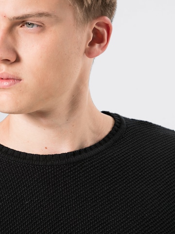 Only & Sons Sweater 'onsDAN 7 STRUCTURE CREW NECK NOOS' in Black