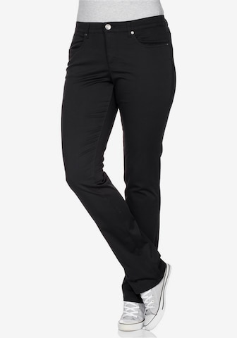 SHEEGO Regular Trousers in Black: front