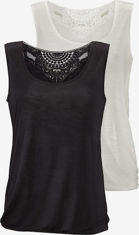 BEACH TIME Top in Black: front