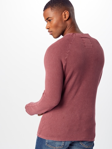 Key Largo Regular Fit Pullover 'THOMAS' i rød: tilbage