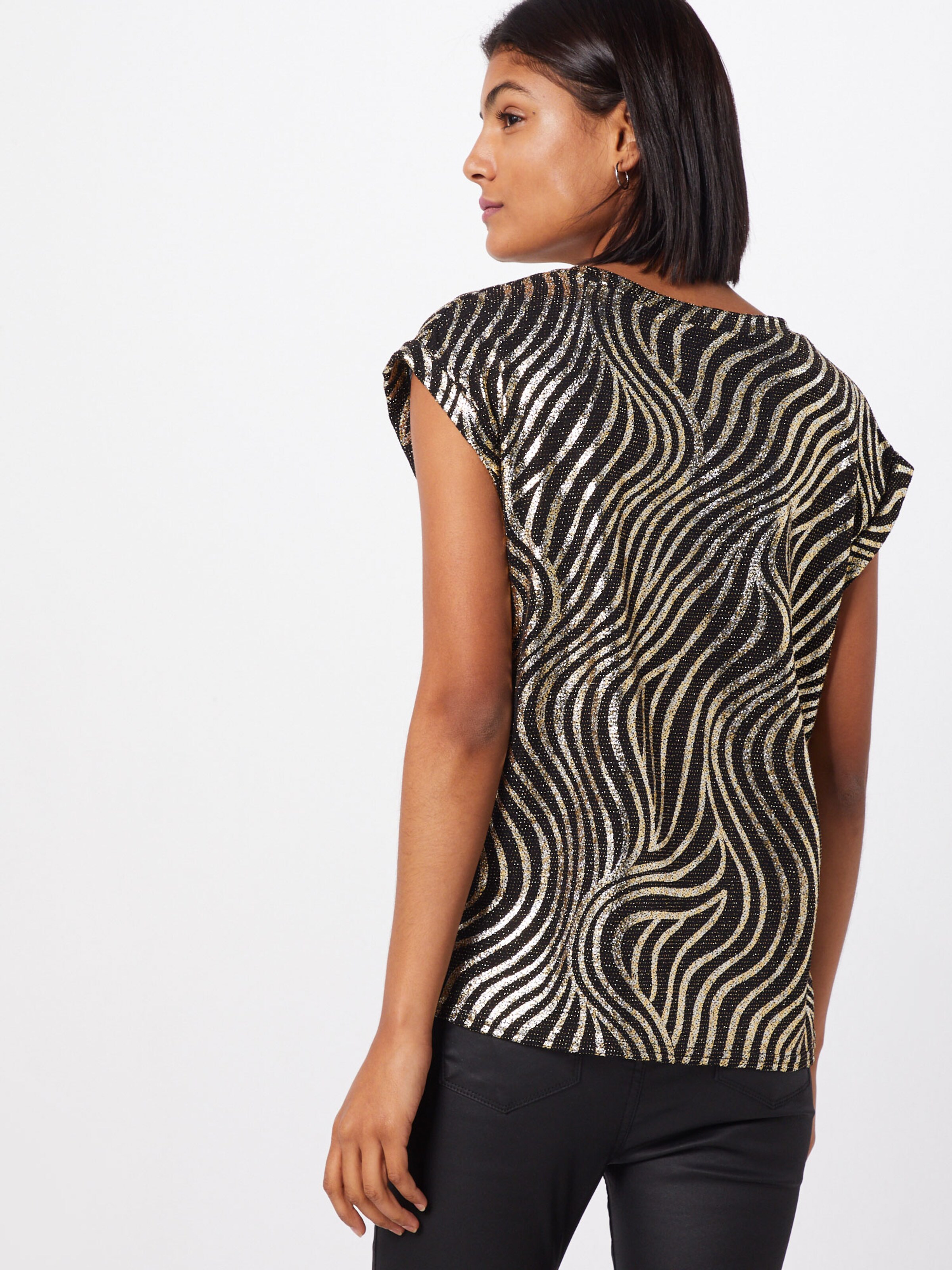 SISTERS POINT Tričko 'LOW-284' - zlatá / černá: Pohled zezadu