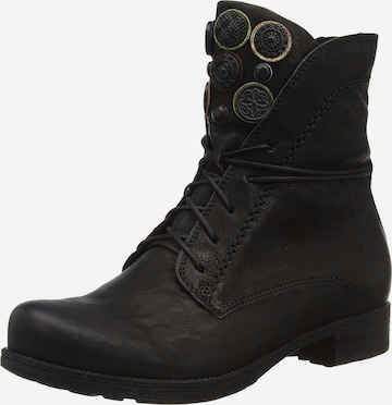 THINK! Lace-Up Ankle Boots in Black: front