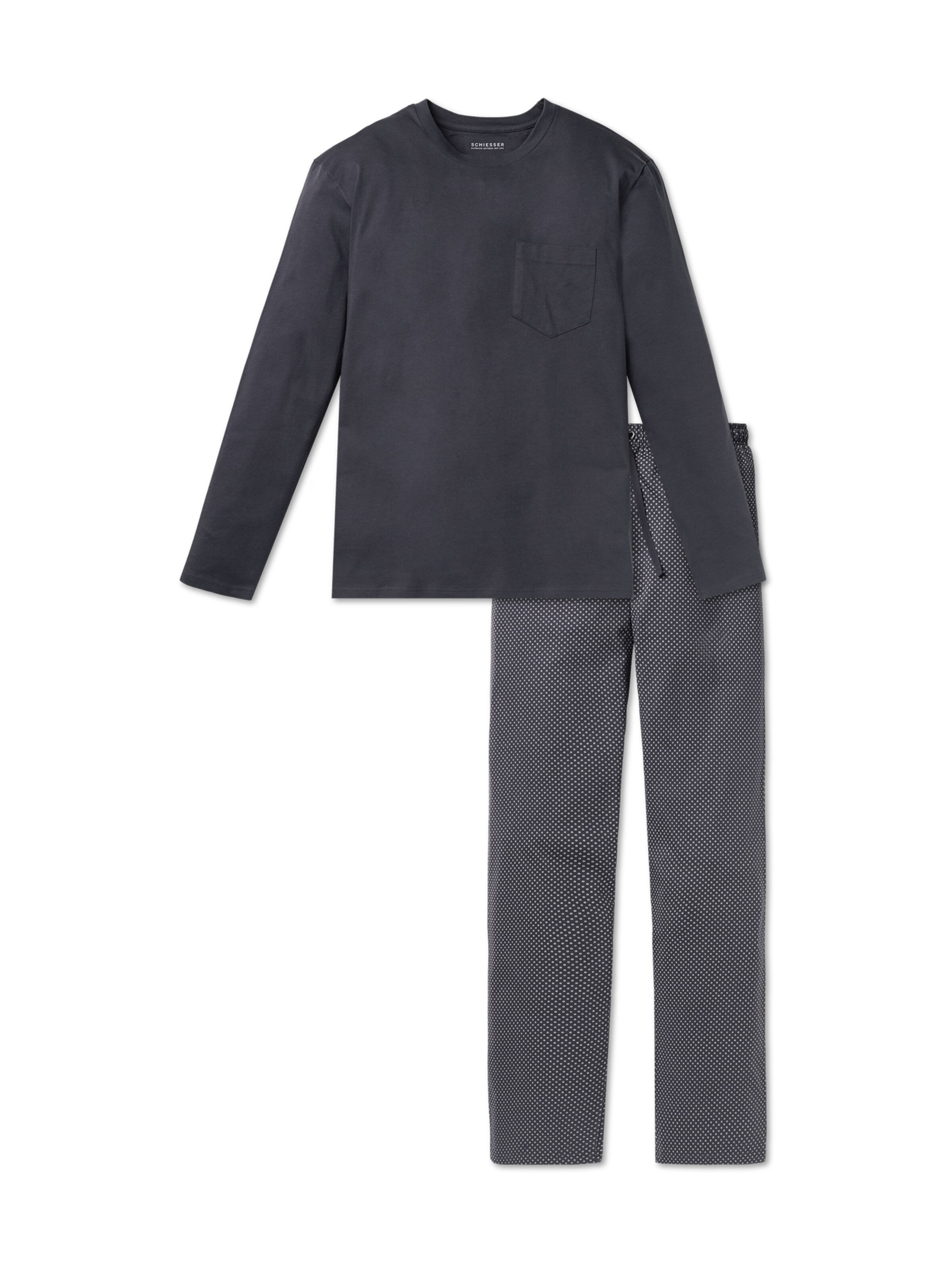 SCHIESSER - Pyjama lang in de kleur Antraciet