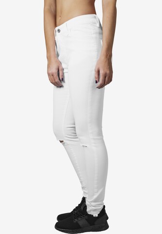 Skinny Jeans de la Urban Classics pe alb