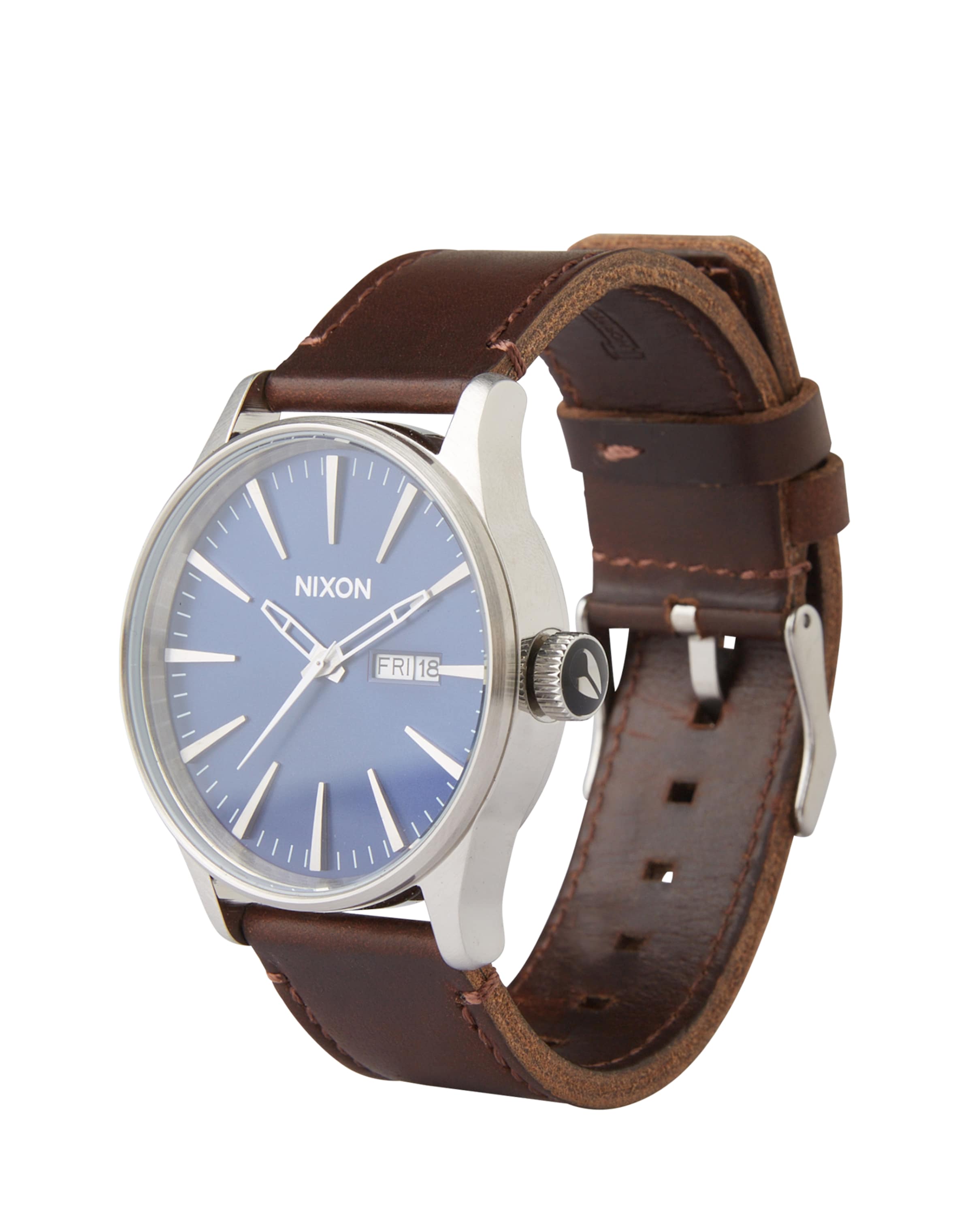 Nixon Analogt ur 'Sentry Leather' i sølv