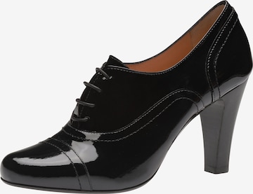 EVITA Platform Heels in Black: front