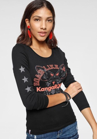 KangaROOS Langarmshirt in Schwarz: Vorderseite