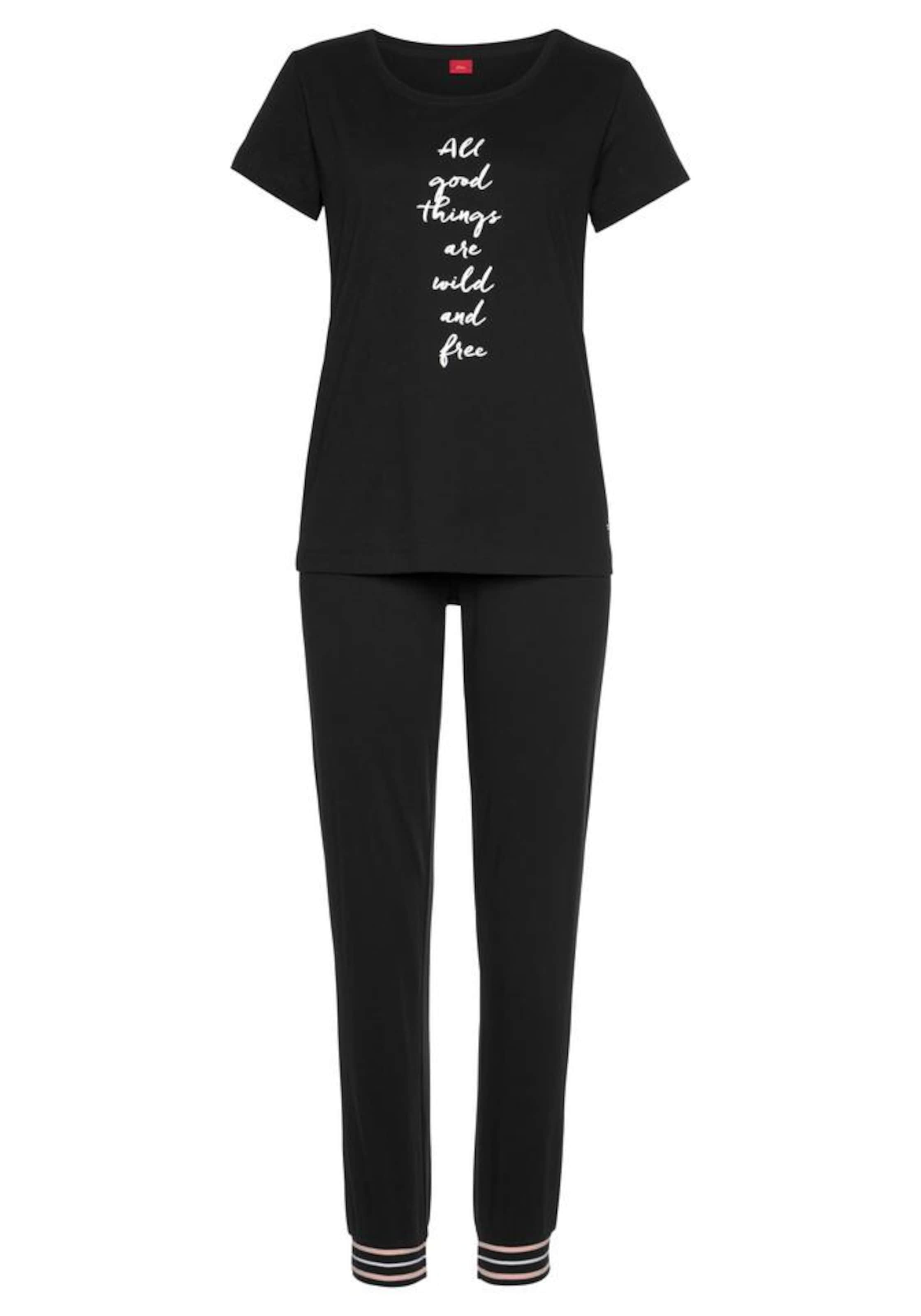 s.Oliver Pyžamo - Čierna: predná strana