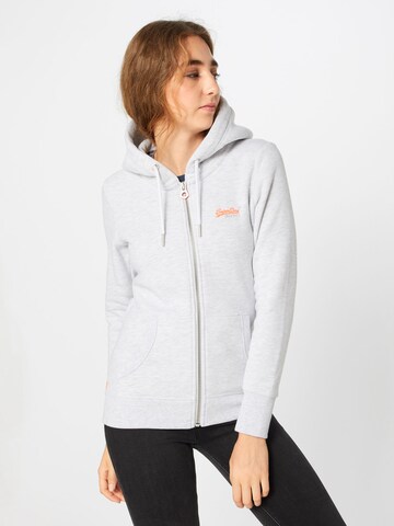 Veste de survêtement 'Orange' Superdry en gris : devant