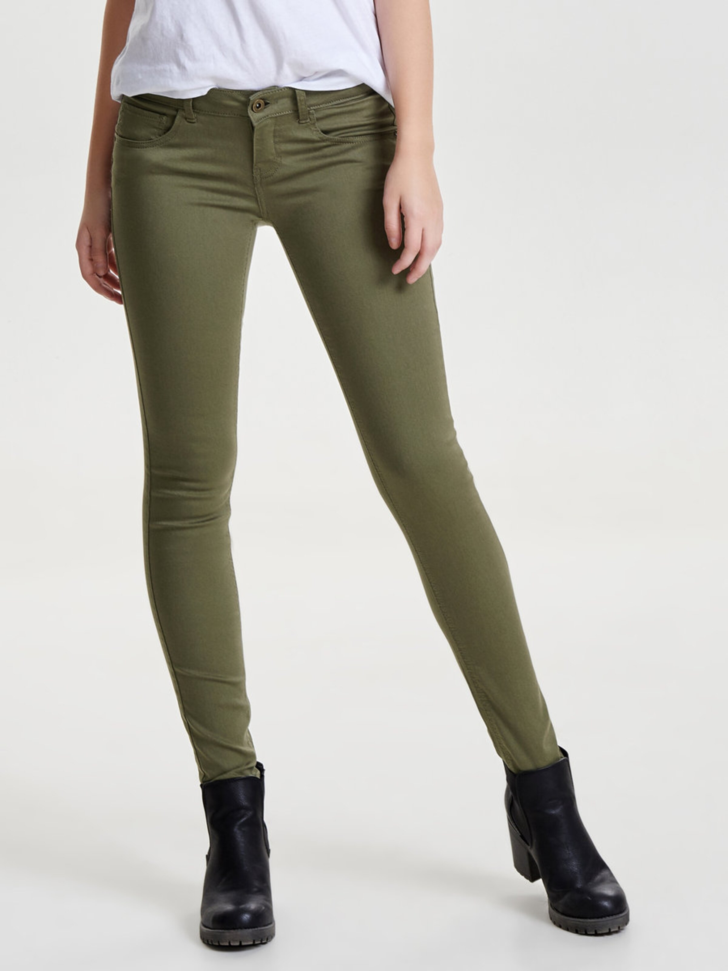 ONLY SkinnyPushUpHose in grün ABOUT YOU