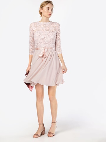 SWING Spitzenkleid mit Chiffon-Rock in Pink