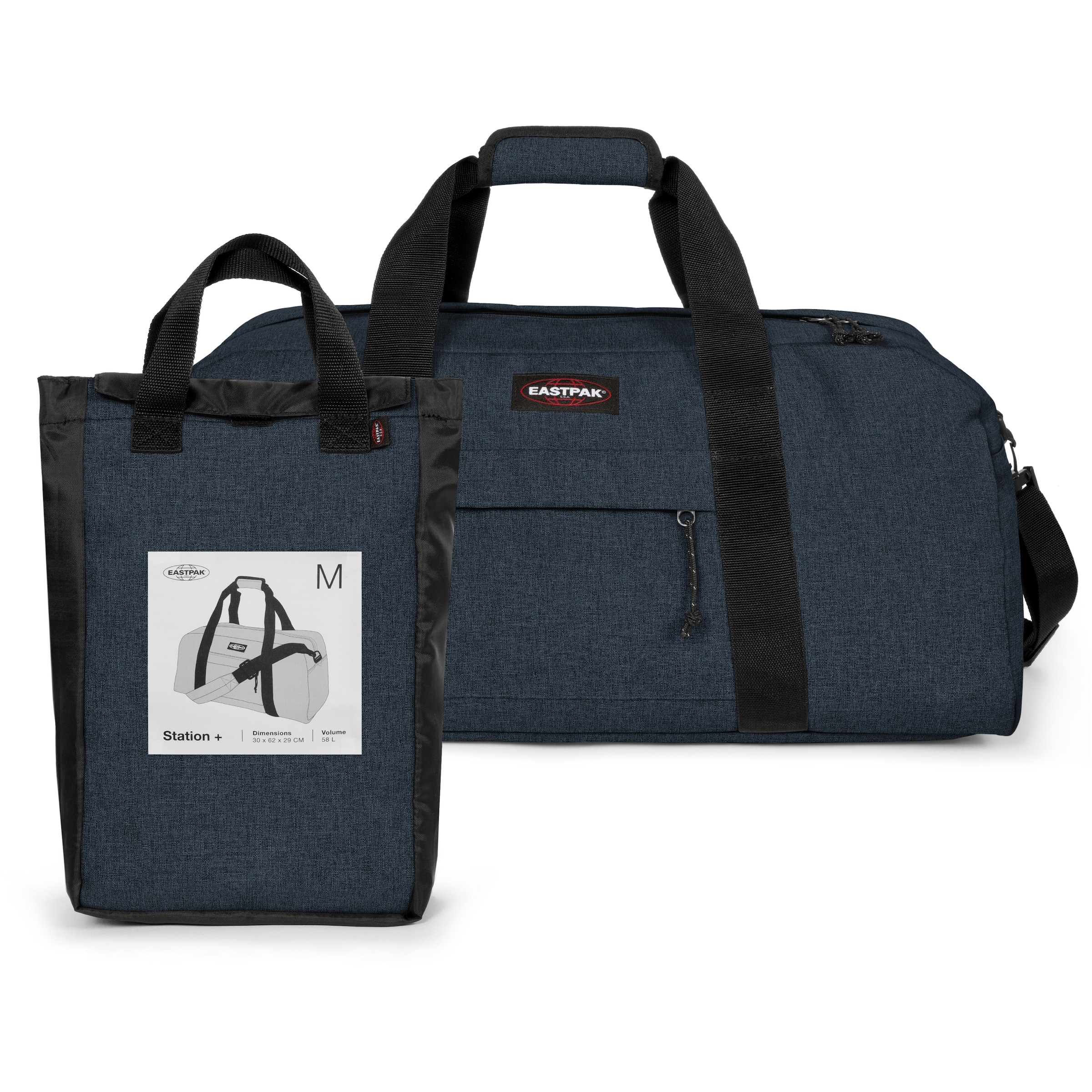 EASTPAK Reistas 'Station + ' in Blauw: voorkant