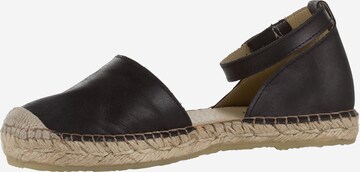 PAVEMENT Espadrille-Sandalen aus Leder in Schwarz