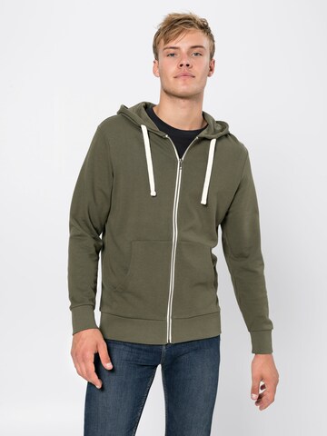 JACK & JONES Regular fit Суичъри с качулка 'Holmen' в зелено: отпред