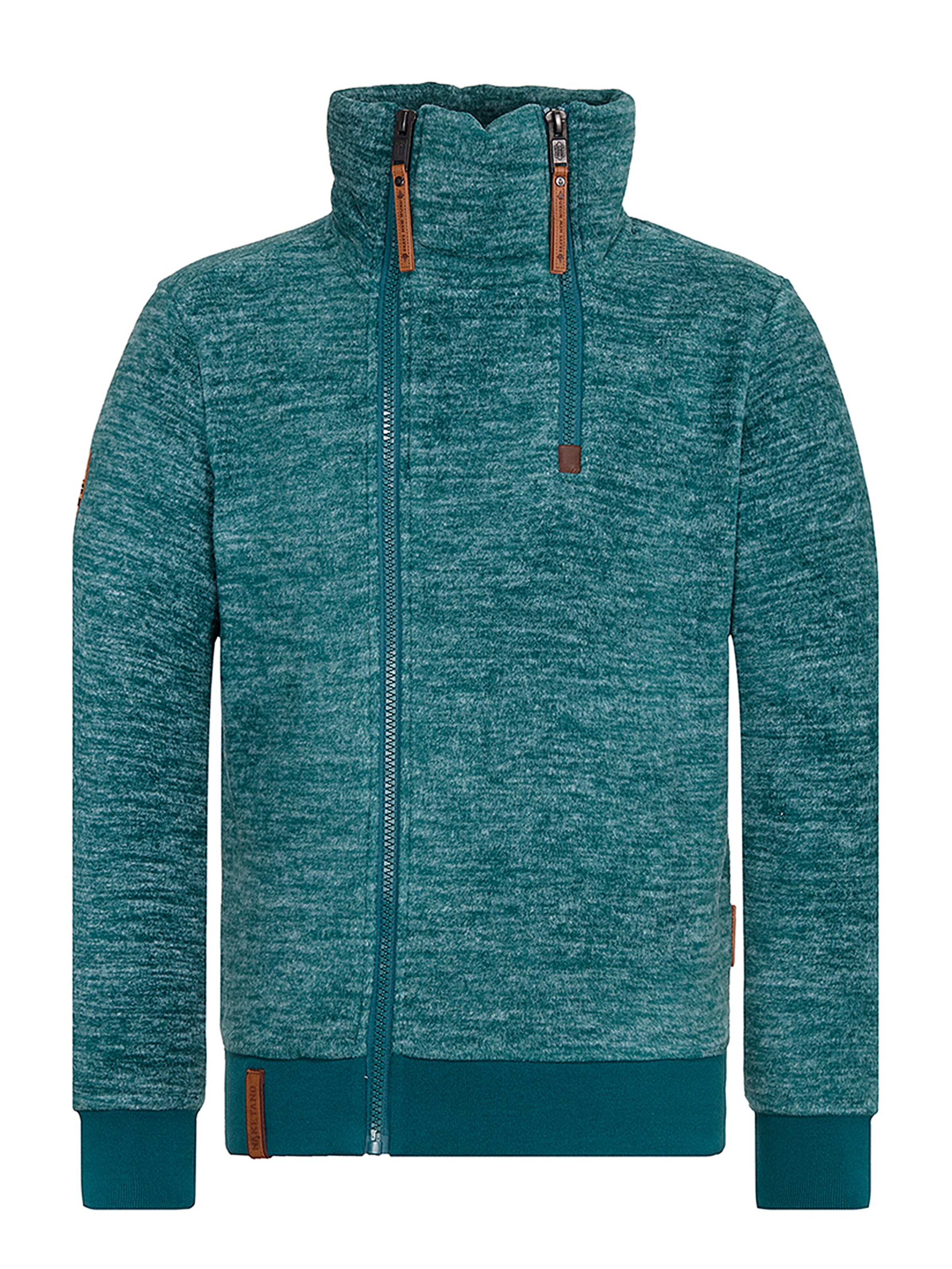 naketano - Fleece jas 'Schnitzelpopizel' in de kleur Petrol