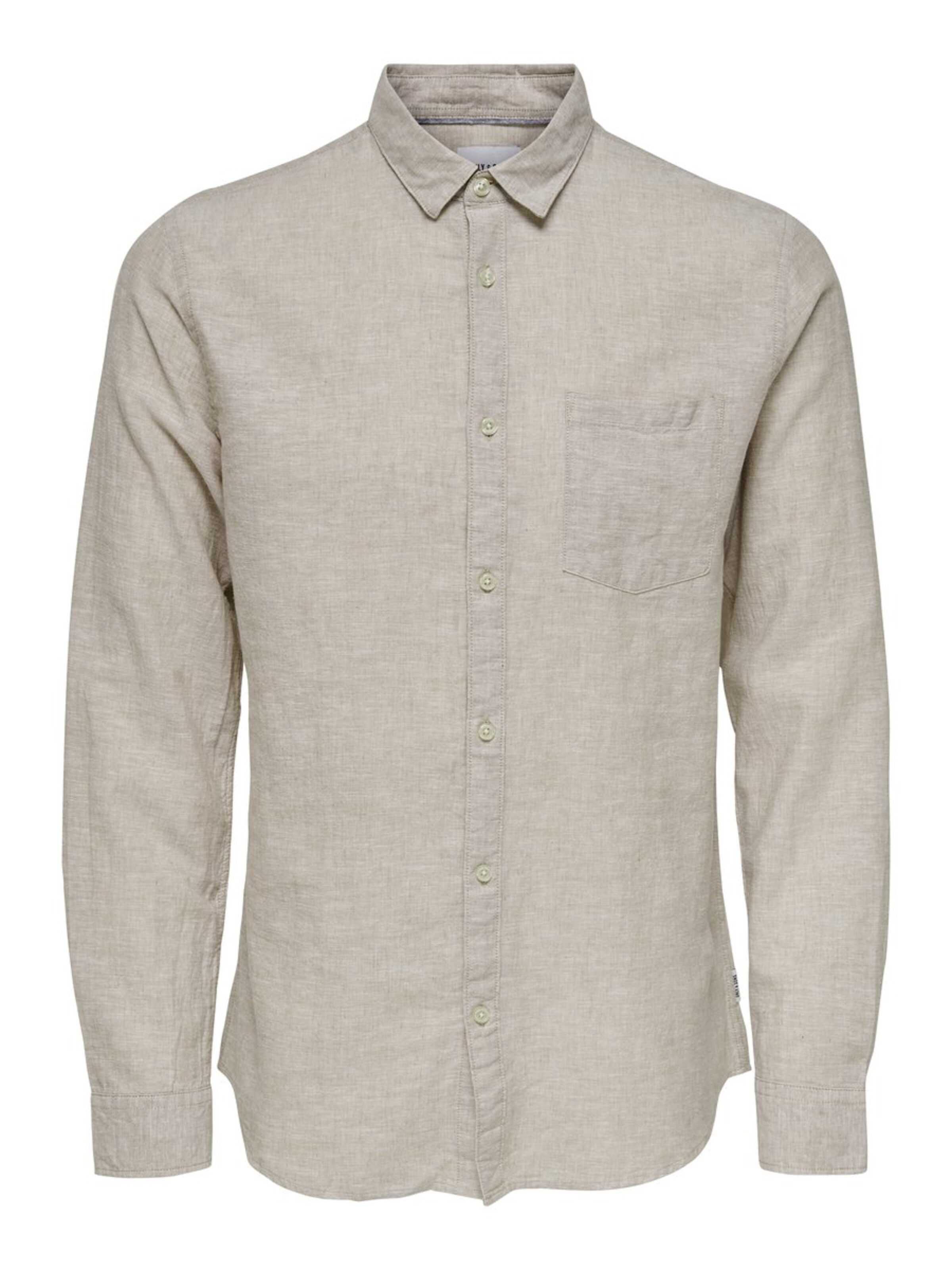 Only & Sons Zakelijk overhemd in de kleur Beige